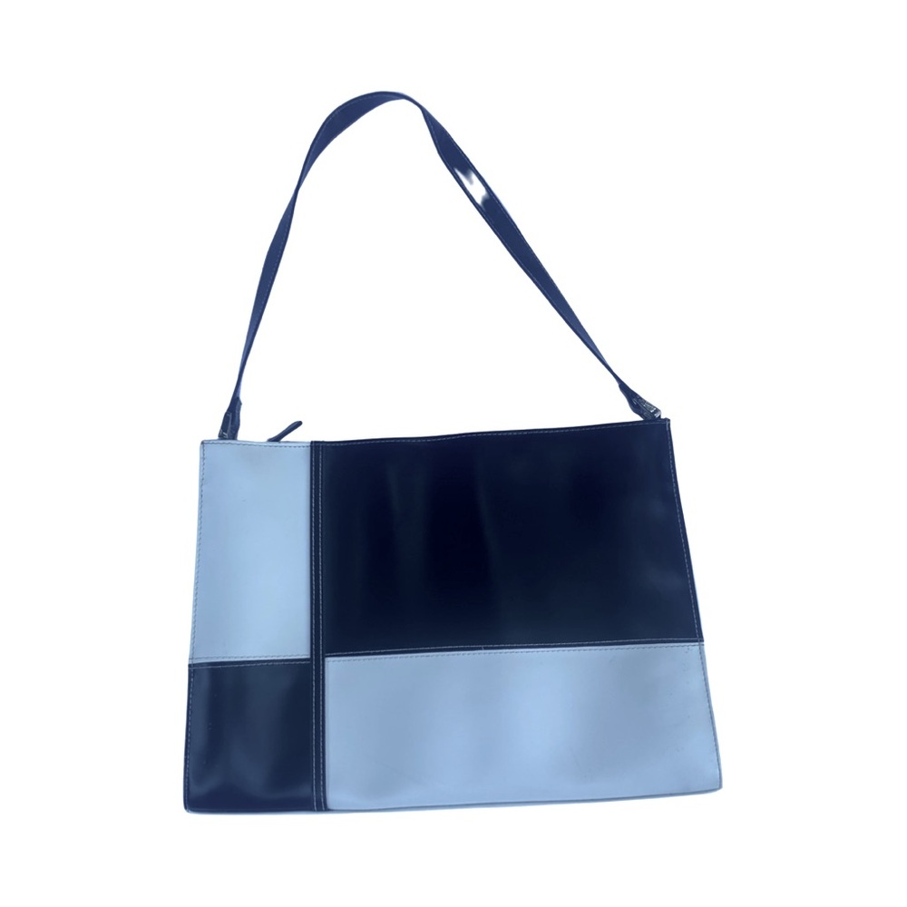 Groovy mod Frankie &Johnnie black and white purse. Vintage 1970s shoulder purse.